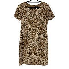 Vintage Lennie For Nina Leonard Women’s Size Medium Silk Leopard Print Dress
