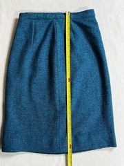 Vintage 1960’s 2 Piece Wool Teal Blue Suit Dress Fur Collar Union Made Dapper