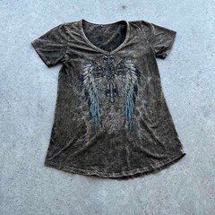Vintage Grunge T-Shirt with Wings