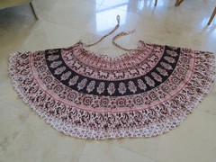 1970s Hippie boho INDIA Hand Blocked Wrap Skirt Paisley,Peacocks ,Symbols ethnic