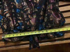 VTG Hal Ferman Black Multi-color Metallic Lurex Floral Waist Tie Size 14
