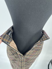 Vtg 80s Adolfo Intl Wool Pencil Skirt Small Plaid Dark Academia Preppy School