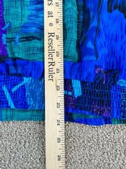 Erin London Windbreaker Jacket Womens Petite Blue Geometric Cute VTG