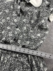 VTG Liz Roberts Women’s S/M? Floral Peter Pan Collar Pleated Maxi Dress Cottage