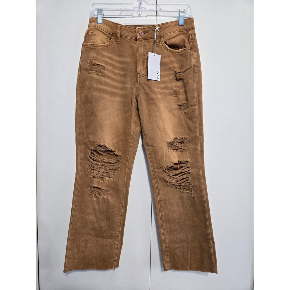 NWT Vervet Norah High Rise Distressed Straight Leg Jeans Size 27