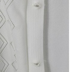 Vtg Eileen Cardigan Sweater Womens Large White Diamond Knit Made in Poland