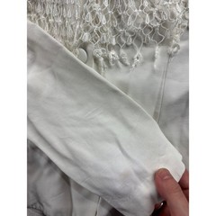 VTG Jessica Howard Crochet Lace Fringe Portrait Collar Jacket Women 14 Prep 80s