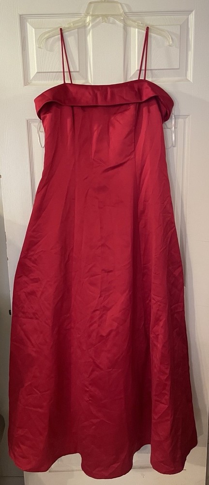 VTG Night Way Nightway Coll. Red Maxi Formal Ball Dress Gown, Sz 14 READ