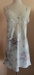‘INNERMOST’ 2 PC POLY SHORT GOWN+PEIGNOIR SZ XS MADE FOR SEARS FLORAL ON IVORY