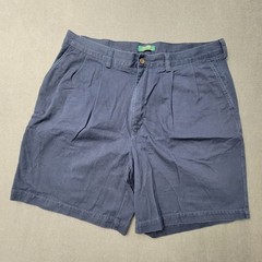 EUC Vintage Lauren Ralph Lauren Navy Blue Pleated 100% Cotton Shorts Women-Med