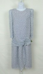 VTG 1960s 70s THE GILBERTS FOR TALLY NEW YORK DRESS & TOP LAVENDER GRAY SATIN