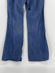 Vintage Royal Crown Blue Jeans Zipper Pockets Flare Wide Leg Size 38 (37Wx35L)