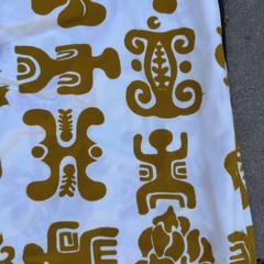Vintage 60s 70s Muu Muu Dress Empire Waist Tiki Print Made In Hawaii Women’s M