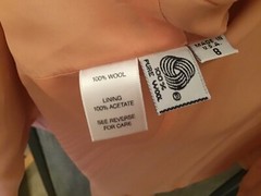 Vintage Bicci Lightweight Peach Wool Crepe Pant Suit Size 8 USA
