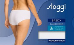 Sloggi Womens Basic+ 3 Pack Midi Knickers – White