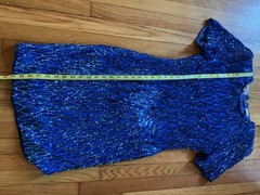 VTG Stenay Beaded Cocktail Dress Silk Sequin Royal Cobalt Blue Party 80s 4 S XS