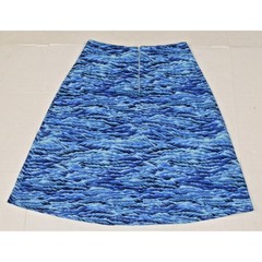 Vintage Skirt Size 28 Waist 70s Blue Ocean Waves Talon Zipper A-Line