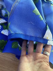 Vintage 70s Hilo Hattie Blue Floral Maxi Dress Hawaii beach Old Stock With Tag