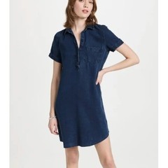 Rails Valerie Dark Chambray Shirt Dress Tencel Denim Pocket | Size XS