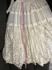 Vtg 1950’s Maurer Ivory Full Lace Wedding Dress-Bust 30/2XS