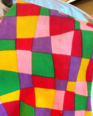 Vtg 60’s Mod Sleeveless Shift Dress Bold Psychedelic Abstract Geometric Print M