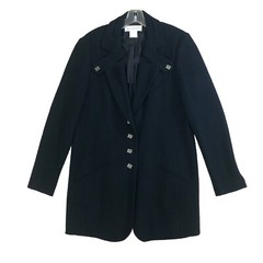 VTG Karl Lagerfeld Wool Boucle Blazer Womens EU 44 US 12 Haute Couture Oversized