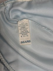 VTG Sears Lingerie Liquid Satin Light Blue Tap Pants Lace Trim USA Sz M 12/14