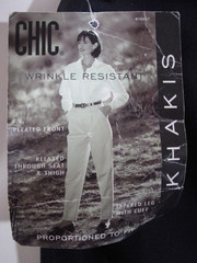 NWT VTG Chic Pants Womens Sz 18 Khaki Pleated High Rise Cuffed Chino Black USA