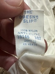 Vintage Sears The Doesn’t Slip Size L 30-32 Inch Waist Off-White Lace Side Slits