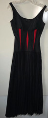 JOHN MURROUGH Vintage Black & Red Corset Bodice Black Sheer Panel Size Small
