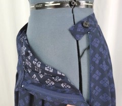 Vintage Michelle Stuart Blue & Black Skirt w Colorful Border Size 8