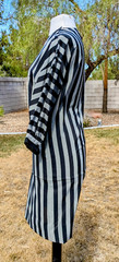 Silk Striped Charles Bianco Italian Collection Sz4 L/S Button-Shoulder Dress GUC