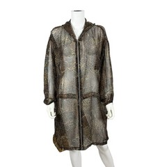 Malibu New York Women’s VTG 90s Cheeta Print Sheer Hooded Jacket READ