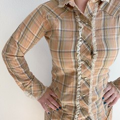 Panhandle Slim Vintage Plaid Western Shirt Skirt Outfit Square Dance Honky Tonk
