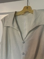 NWT Vintage Silver Lurex Maxi Gown Deadstock 1960s-70s Metallic Knit Dress Sz 6