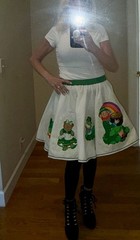 Vintage Handmade St. Patrick’s Day Skirt Outfit w/ Petticoat – Stretch Waist