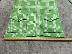 Vintage 70s Montgomery Ward Green Geometric Bell Bottom Leisure Suit Womens S 12