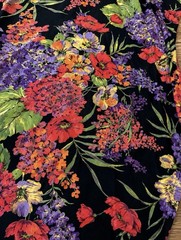 Vintage Pat Argent Petites Vibrant Floral Dolman Sleeve Shift Dress Sz 14 Large