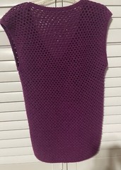Vintage Hand Crocheted Women’s Vest Purple Plum Color 18” Pit-Pit 26 1/2” L Med.