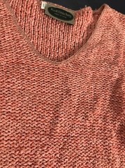 Vintage 1980s Chenille Knit Pullover Sweater V Neck Peach New Junior S