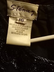 Sténay Silk Beaded Black Short Sleeve Dress Vtg Women’s Size 16 Zip Closure.