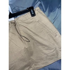 Vintage Express Bleus Khaki Utility Cargo Mini Skirt Size 11/12 Drawstring