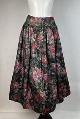 VTG 80s Scott McCLintock long pink and black floral maxi skirt 6