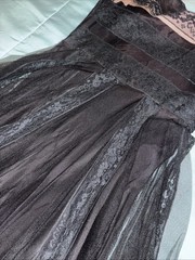 Vintage 1930s Black Twill Elegant Formal Evening Gown Size Small As Is