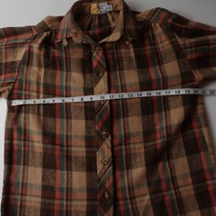 Vintage 70s H.I.S. Women’s Wool Flannel Button Shirt Loop Collar Size Medium USA