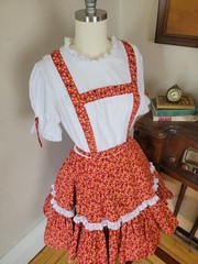 Vintage 1950s Floral Square Dance Dress Fit Flare Malco Modes Partners Please XL