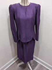 Vintage 80’s Patra Women’s Purple 2 Piece Skirt Set Size 7/8 Office, Old Money