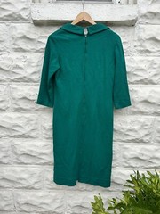 Vintage 1960’s Dress Women’s Green Long Sleeve Winter Carol Craig Wool Shift Day