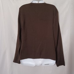 ESCAPADE Brown Suede Button Front Jacket With Embroidery. Size L