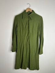Vintage 1970’s Dress Women’s Green Aline Everyday MOD
